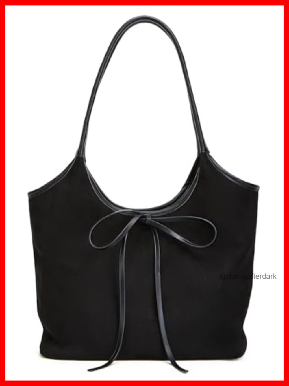 Suede PU Leather Bow Hobo Shoulder Bag Large Satchel Purse